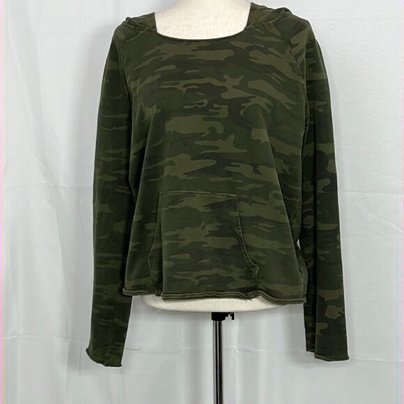 SANCTUARY Camo Road Tripper Hoodie Women’s S Green EUC - Picture 1 of 6